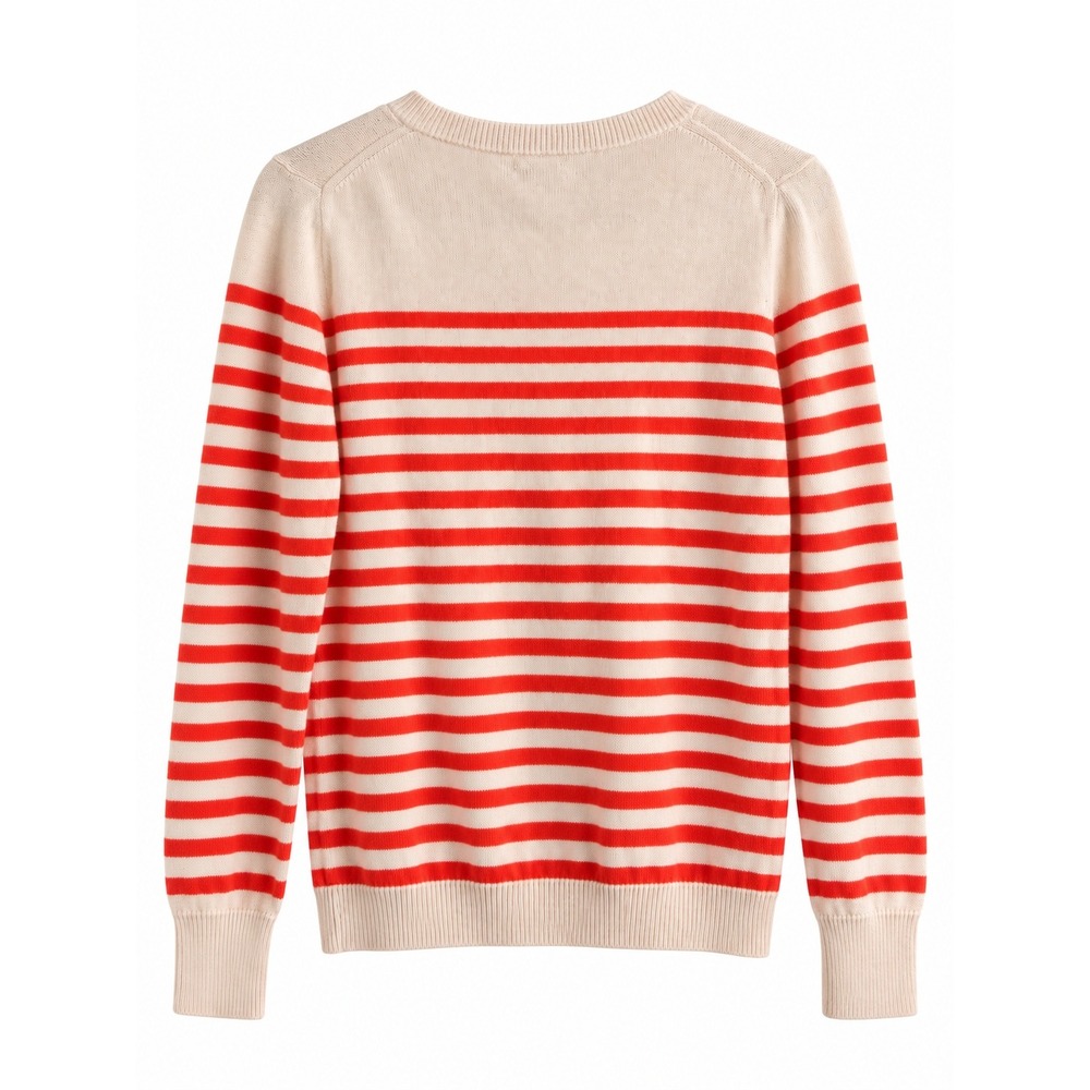 J.Crew Women's Linen Cotton Red Stripe Sweater Button Shoulder Size S - Picture 2 of 7